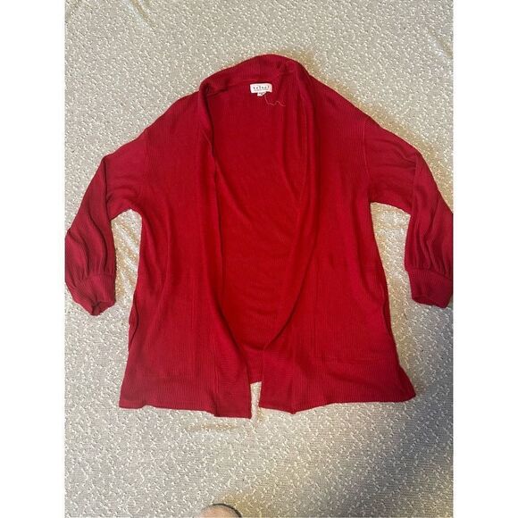 VELVET By Spencer & Graham Red Viscose Cardigan Medium - Picture 1 of 11